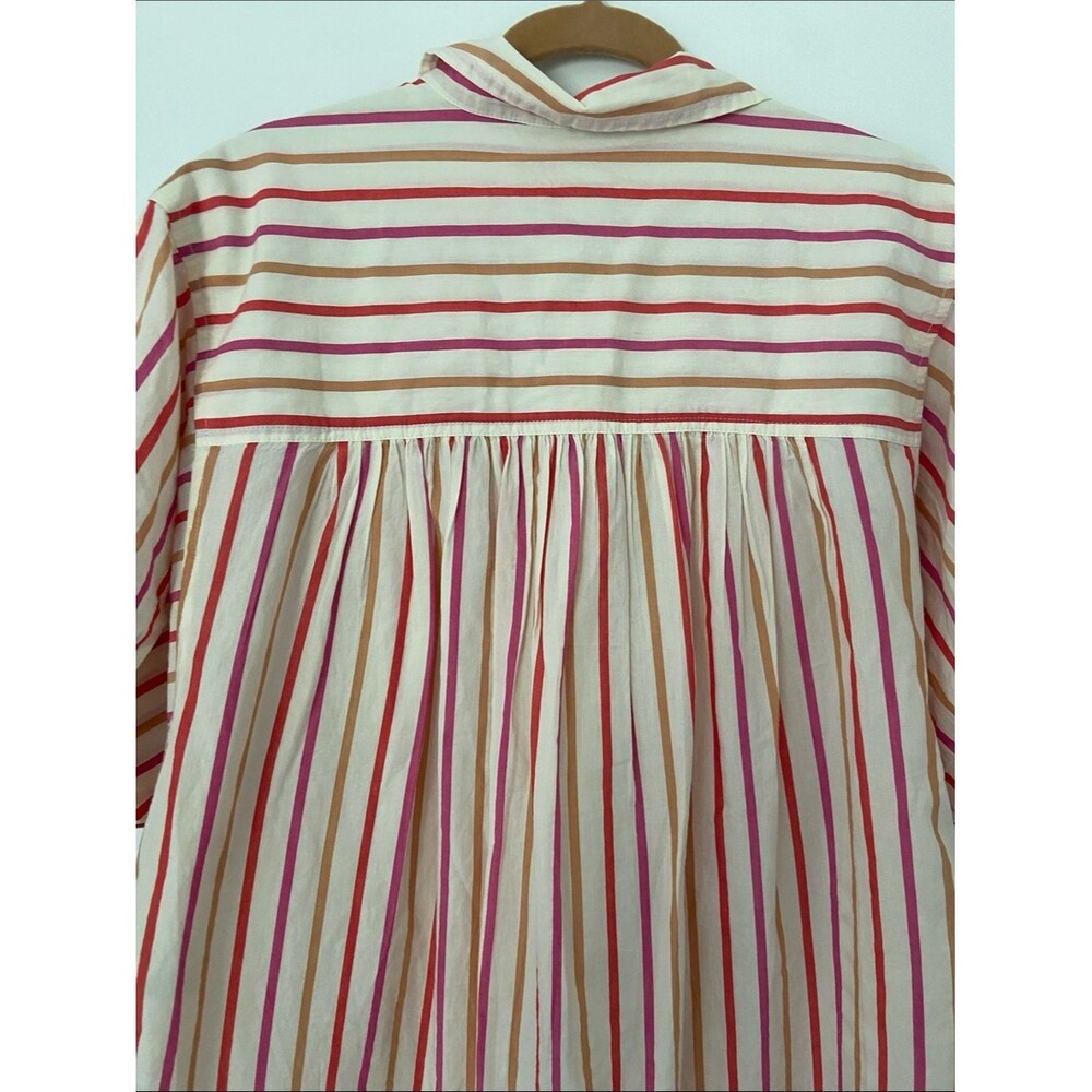Pilcro Oversized Cream Button down Shirt with Stripes - Picture 9 of 12